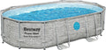 Bestway Stahlrahmenpool, 488 x 305 x 107 cm, Cremegrau, ® Power Steel Swim Vista Series Ersatz Frame Pool ohne