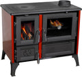 Hosseven Kaminofen, 8 kW, Rot/Schwarz, mit Backfach und Herdplatte 4013 Rot Holzofen Holz Ofen
