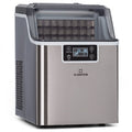 Klarstein Eismaschine, 3,2 L, 20 kg, Silber/Schwarz, Eiswürfelmaschine für Zuhause Camping Gastro, Schnelle Mini Eiswürfelmaschine Kle