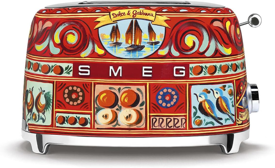 Smeg Toaster, Rot/Blau/Orange, TSF01DGEU, 18/8 Stainless Steel
