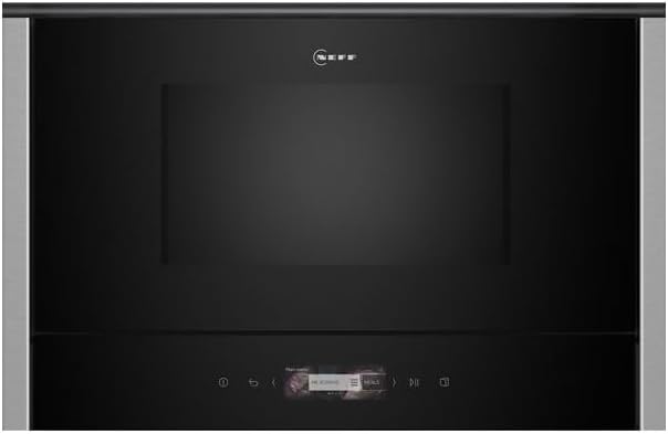 Neff Mikrowelle, 40 x 60 cm, Schwarz/Silber, NL4WR21N1, N 70, Einbau-, Integrierbare ohne Grill, Full Touch TFT-Display