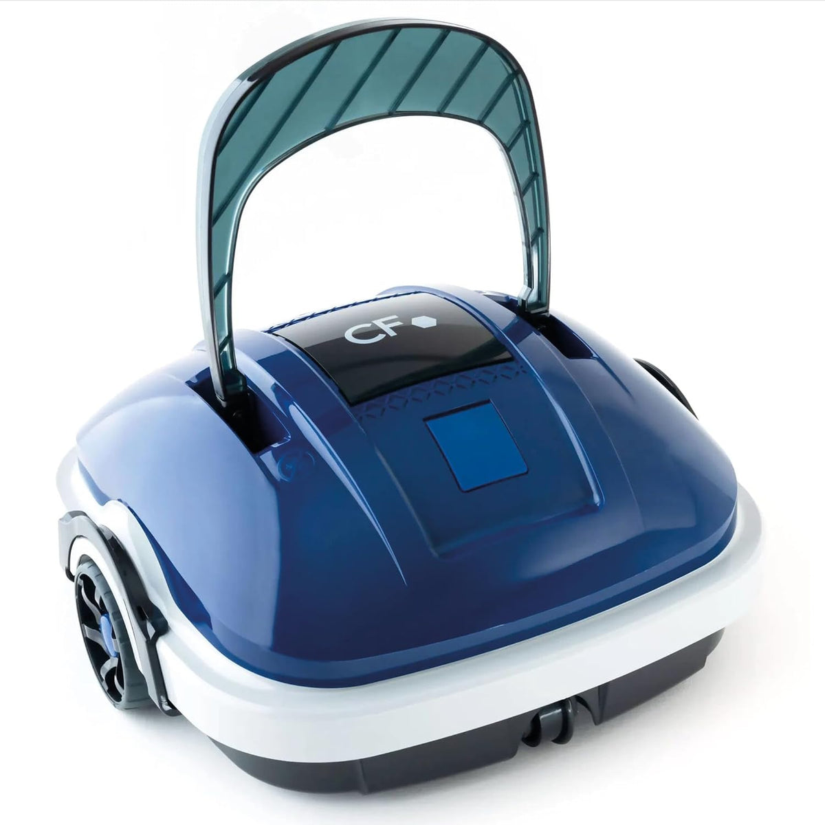POWERHAUS24 Poolroboter, 330 mm, 3,6 kg, 50m, Blau/Weiß, Kabelloser CF 45 CL, Akkubetrieb für bis zu ², 50-minütiger Reinigungsmodus