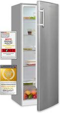 Exquisit Kühlschrank, 242 Liter, 55 cm, Silber, Vollraum- ohne Gefrierfach, 5 Ablagen, 4 Türablagen, Türanschlag wechselbar