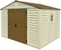 Gerätehaus Ezooza, 325 x 240 cm, Beige/Braun, WoodBrige Plus Gartenhaus aus PVC, Beige und Braun