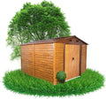 Grindi Gerätehaus, 323x278x215 cm, Braun, Metall Arbor IV - Gartenhütte - Gartenhaus - Geräteschuppen