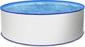 Paradies Pool Stahlrahmenpool, weiß/blau, ® Aufstell Becken Set - Garten mit Stahlwand in r