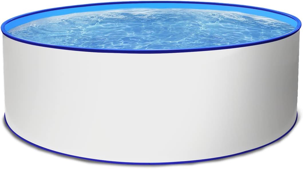 Paradies Pool Stahlrahmenpool, weiß/blau, ® Aufstell Becken Set - Garten mit Stahlwand in r