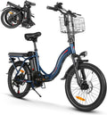 SAMEBIKE E-Bike, 250 W, 13AH, 36 V, Blau/Schwarz, SAEMBIKE Elektrofahrrad Für Erwachsene, Klappbares Elektrofahrrad Mit Abnehmbarem Akku