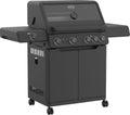 RÖSLE Gasgrill, 70x45 cm, 3,5 kW, Schwarz, ALLFLAME Hero 4, 4 Brenner (je ), PRIMEZONE, BACKBURNER, Grillfläche
