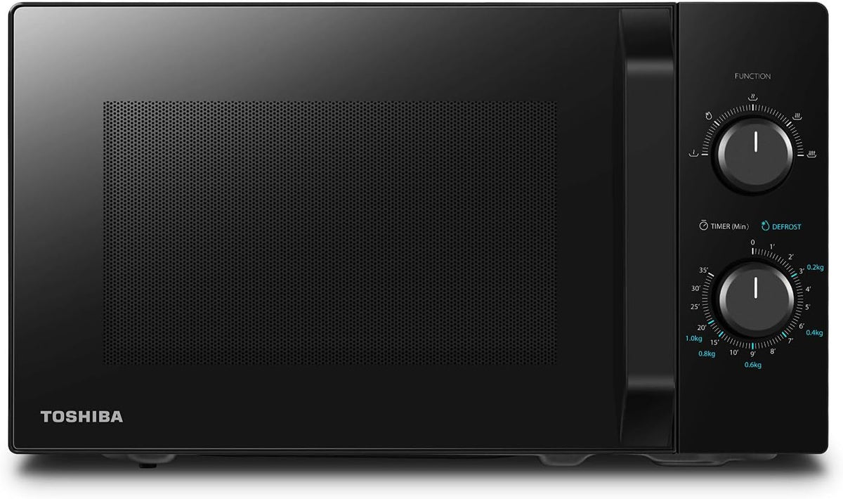 TOSHIBA Mikrowelle, 800 W, 20 L, Schwarz, MW2-MM20PF(BK) /Solo- / / / 5 Leistungsstufen