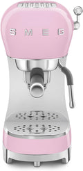 Smeg Kaffeemaschine, Rosa, Manuelle Espressomaschine mit Dampfstab, 15 Druckstangen, Edelstahl-Torta-Filter, passiver Becherwärmer