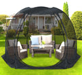 Alvantor Pavillon, Schwarz, Screen House für 6, 15 Personen, Pop-Up-Iglu-Zelt mit Moskitonetz an den Seiten, UV-beständiger Sonnenschutz für Garten