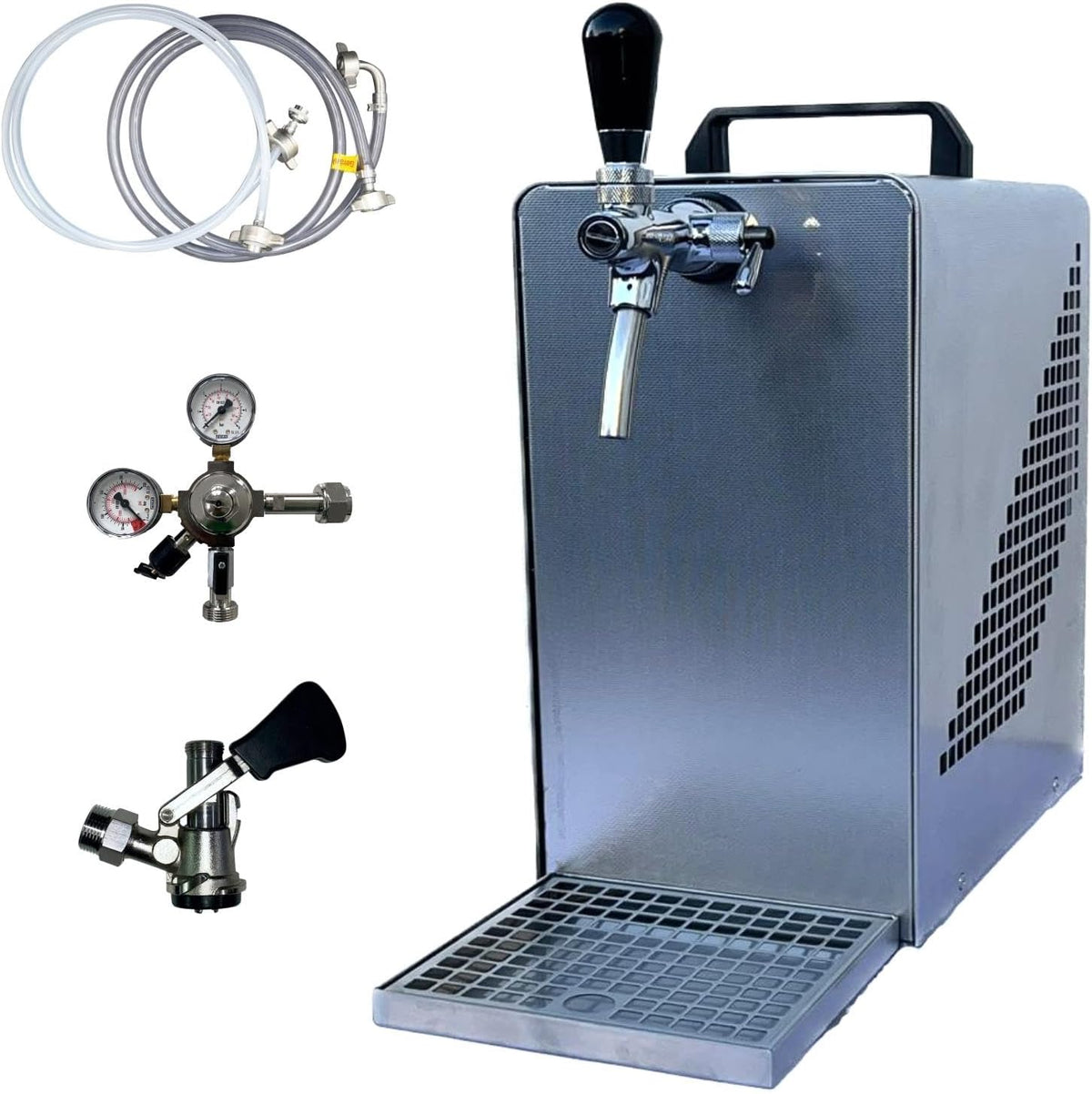BieTal Elektro-Großgeräte,Bier- & Weinaufbewahrung & Dosierspender,Mini-Zapfanlagen, 230 Volt / 50 Hz, 200 Watt, 1.4 A, 30 Liter, Silber/Schwarz