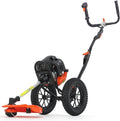 Fuxtec Rasentrimmer, Schwarz/Orange, Benzin Motorsense auf Rädern FX-FSR152 mit 52 cc, großen Lufträdern und 3 PS Leistung Trimmer Freischneider