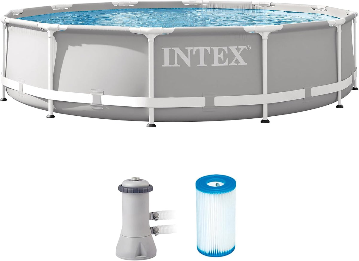 Intex Stahlrahmenpool, Grau/Weiß, Frame Pool Set Prism Rondo � 305