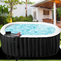 ZIKEBTUY Badewannen mit Sprudelfunktion, 190x120x63.5 cm, Schwarz/Weiß, Whirlpool Outdoor Aufblasbar 2 Personen Hot Tub badewanne