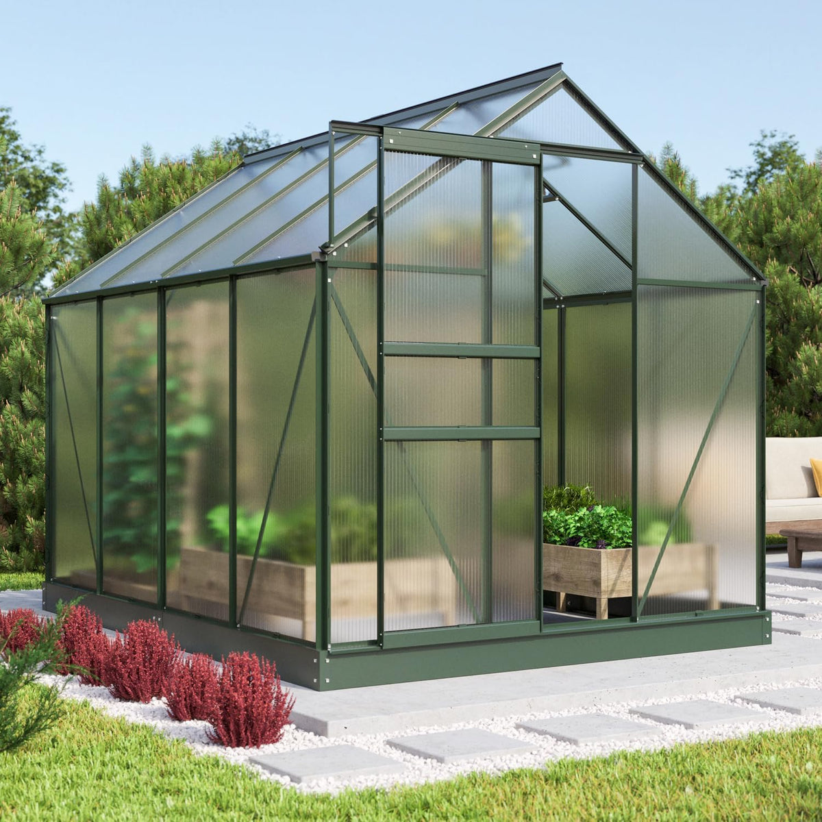Vitavia Gewächshaus, 5,0 m, 4 mm, Smaragd, Comet 5000', Wetterfestes & stabiles Treibhaus, Robust & langlebig