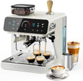 CHEFFANO Kaffeemaschine, 20 Bar, Weiß/Schwarz, Professionelle Siebträger Espressomaschine mit integrierter, Druck