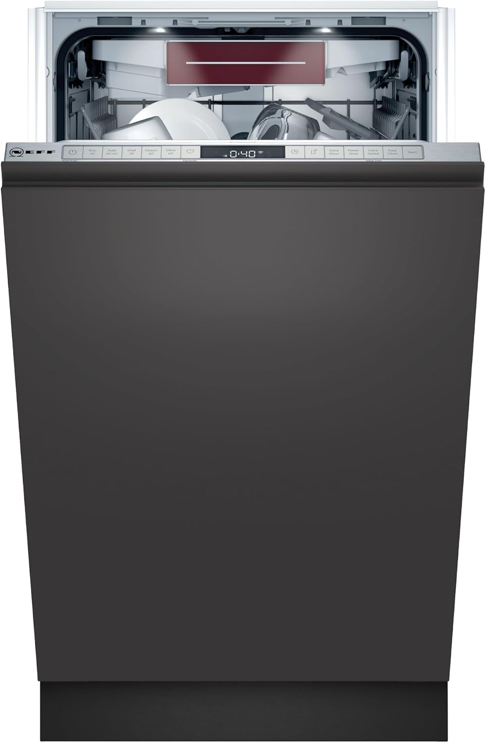 Neff Geschirrspüler, 45 cm, Schwarz, S857ZMX09E vollintegrierbar N 70, Home Connect, TimeLight, Zeolith-Trocknen
