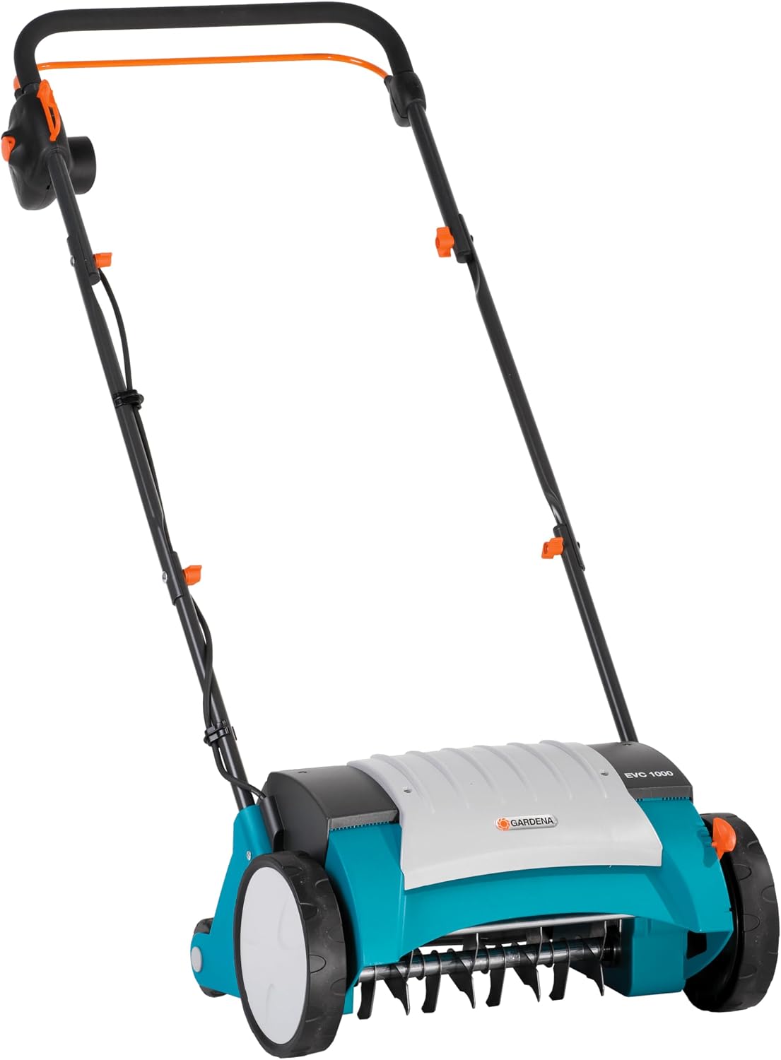 Gardena Rasenmäher, 1000 W, 1000 m, 30 cm, Türkis/Schwarz/Weiß, Elektro-Vertikutierer EVC 1000: Rasenlüfter