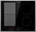 Klarstein Kochfeld, Schwarz/Silber, Induktions - Glaskeramik Einbau- Mit 4 Platten, Touch-Display, Digitalanzeige