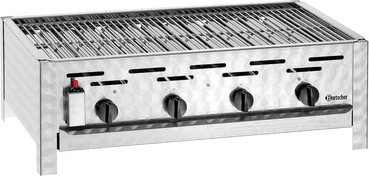 Bartscher Elektrische Tischgrills, Silber/Schwarz, Gas-Kombi-Tischbräter TB1470R - 1062503