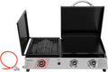 Royal Gourmet Gasgrill, 8,5 kW, Schwarz, 3 Brenner, 3 in 1 Tischgrill mit Grillen, Braten, Kochen, Campinggrill mit Klappbare Seitenablage