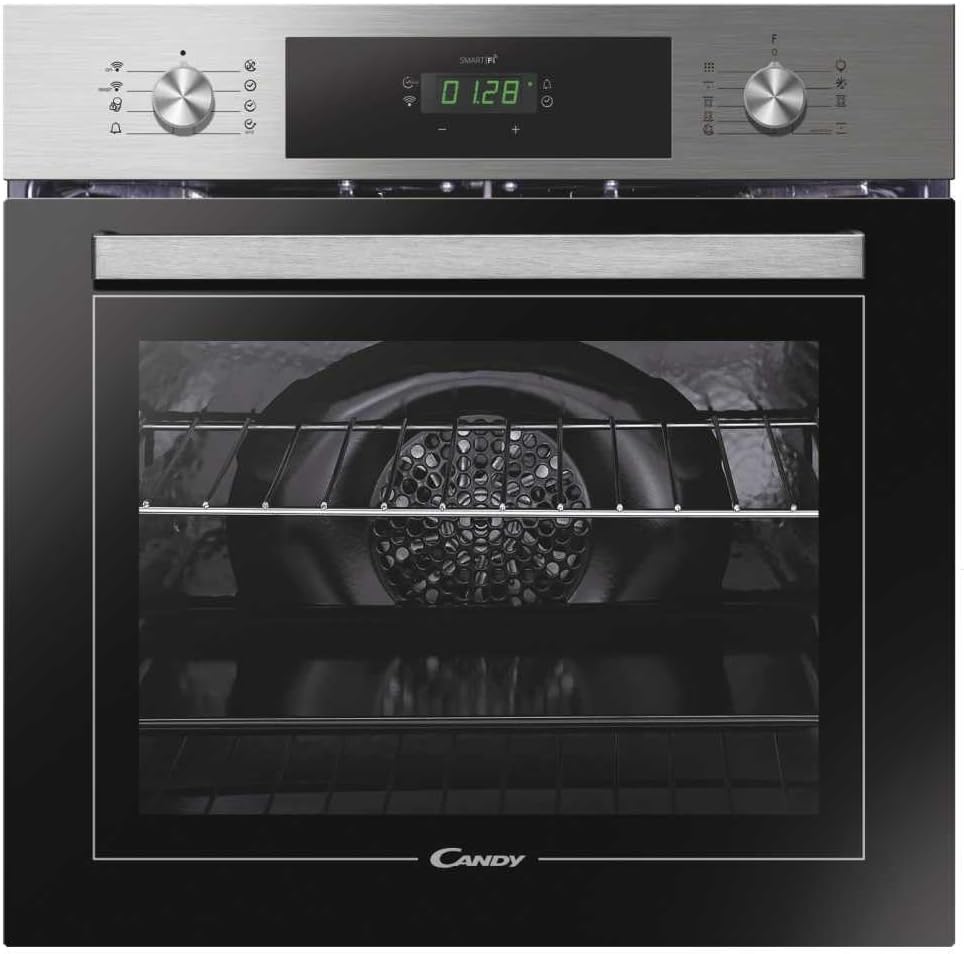 Candy Backofen, 70 l, Schwarz/Silber, FCT886X Wifi Einbau, Fassungsvermögen, multifunktional, belüftet, Farbe Edelstahl