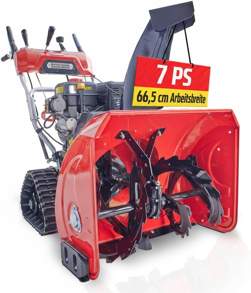 Hecht Schneefräse, 66 cm, 54 cm, 15 m, Rot/Schwarz, Starke Benzin, Arbeitsbreite, 2-stufig, Arbeitshöhe, Auswurfweite