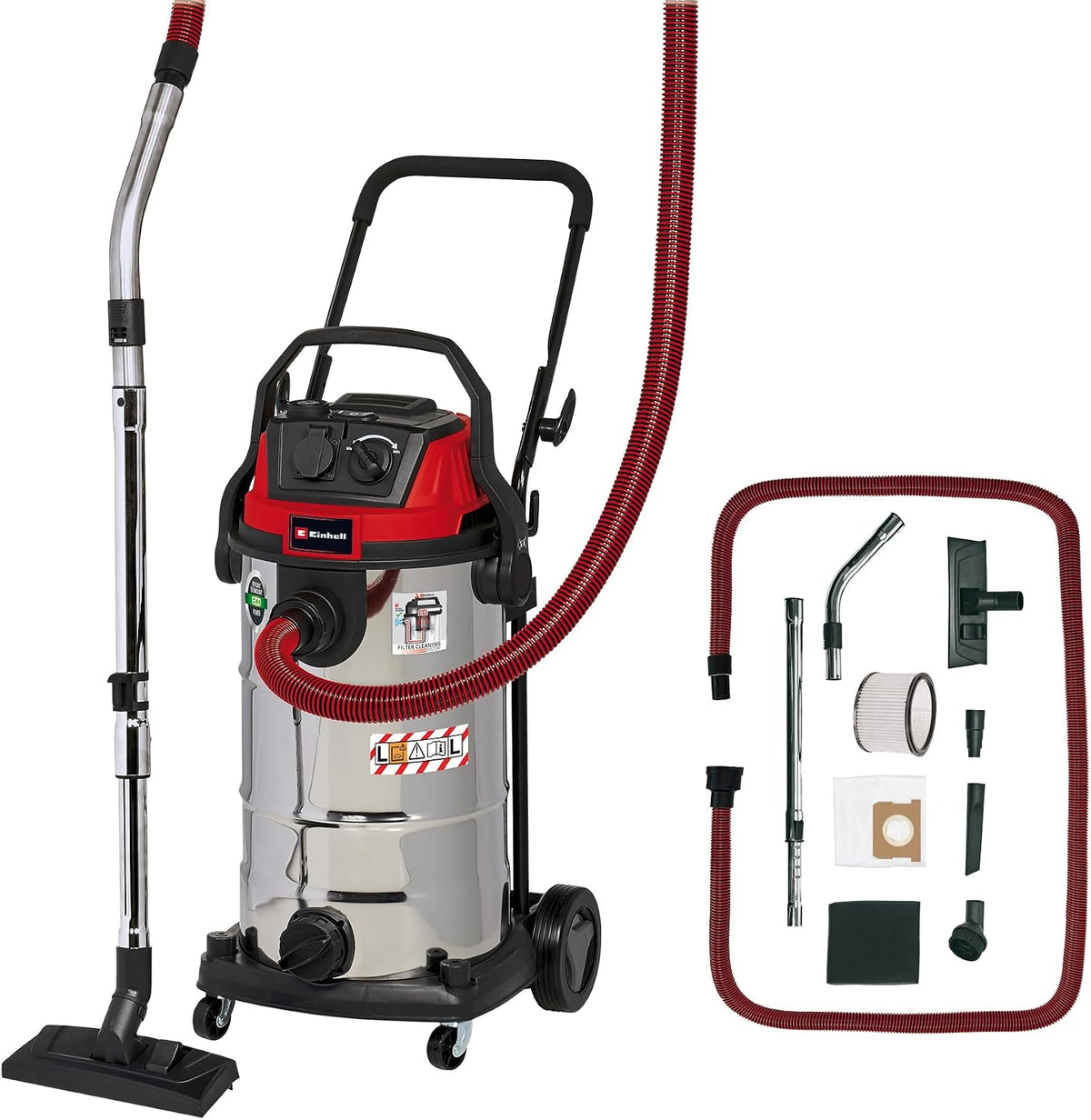 Einhell Kindersitz, 1.500 W, 1.900 W, 40l, 9m, rot/schwarz/silber, Nass-Trockensauger TE-VC 2340 SACL (, 225 mbar