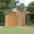 Gerätehaus LAPOOH, 270x130x208,5 cm, Verzinkter Stahl, PC-Platte, Braun/Silber