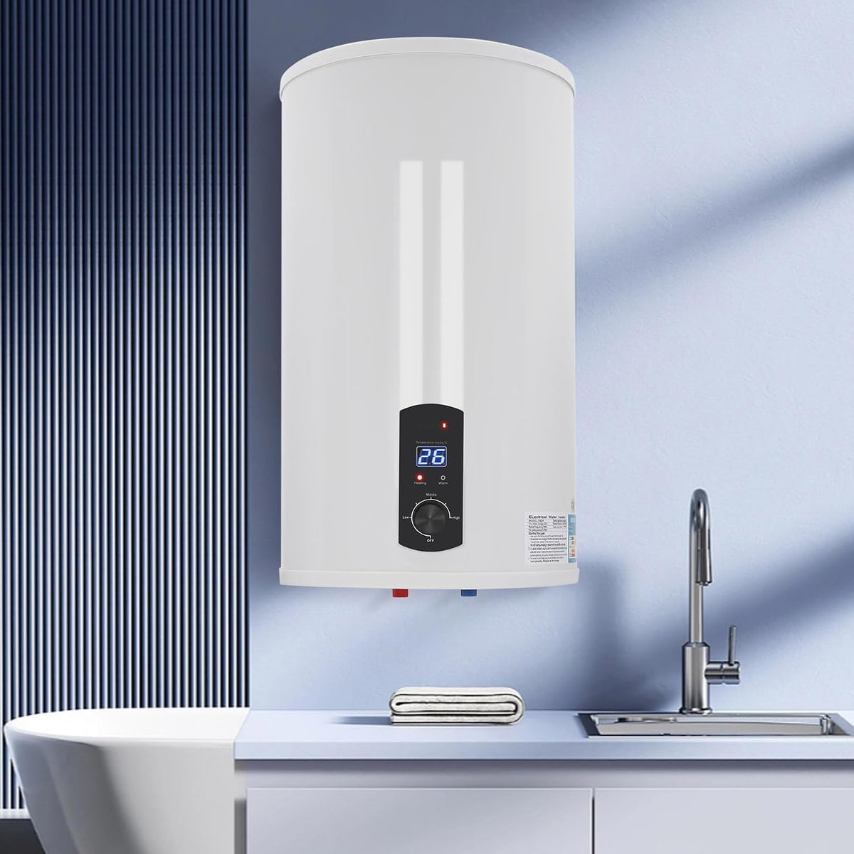 Shiyinge Baumarkt,Klempnerarbeiten,Durchlauferhitzer & Ersatzteile, 2KW, 70 L, ABS und elektronische Geräte, Weiß