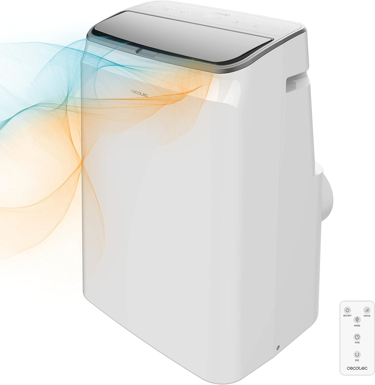 Cecotec Kompressor, Weiß, Mobile Klimaanlage mit Fernbedienung und Force Clima 14500, LED-Anzeige, 5 Modi, Entfeuchtung