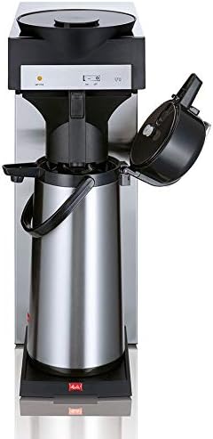 Melitta Kaffeemaschine, 2,2l, Silber/Schwarz, M 170 MT Gastro Filter- inkl. Pumpkanne Glaskolben