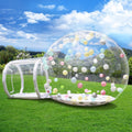 Afitdon Bett, 300 cm, Transparent/Weiß, Aufblasbares Blasenhaus, Aufblasbares Bubble House Dome mit Gebläse & Pumpe