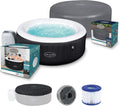 Bestway Badewannen mit Sprudelfunktion, Ø 180 x 66 cm, 9-lagiges EnergySense -Material, Schwarz/Grau