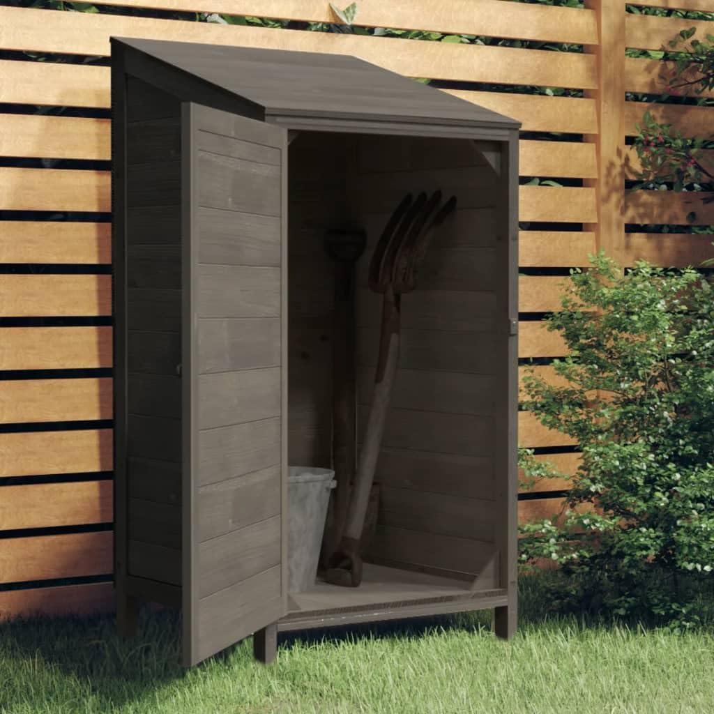 Gerätehaus Hovothy, 55x52x112 cm, Massives Tannenholz, Anthrazit, Gartenhaus Gartenschrank Wetterfest Geräteschuppen Garden
