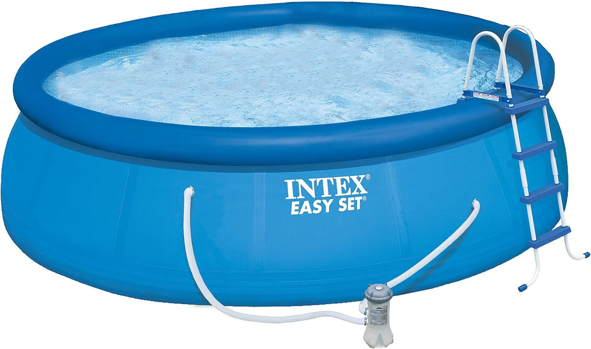 Intex Aufblasbare Pools, 457 cm, 122 cm, Blau, Easy Set Pools K.-F.S.A.B. Aufstellpool mit Filter x, 128168NP