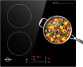 MALMES Kochfeld, 60 cm, 5500 W, Schwarz, D60355H2 Induktions Einbau 3 Zonen mit Power Booster