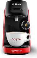 Tassimo Kaffeemaschine, Rot/Schwarz, by Bosch Finesse Friendly Pad- in Rot TAS163EGB mit, kompatibel mit 50 verschiedenen Getränken