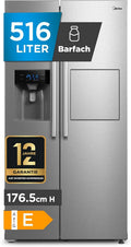 Midea Side-by-Side-Kühlschrank, 178,8 cm, Silber, KS-EIX 6.23 Side-by-Side Kühl-gefrierkombination/ hoch/No