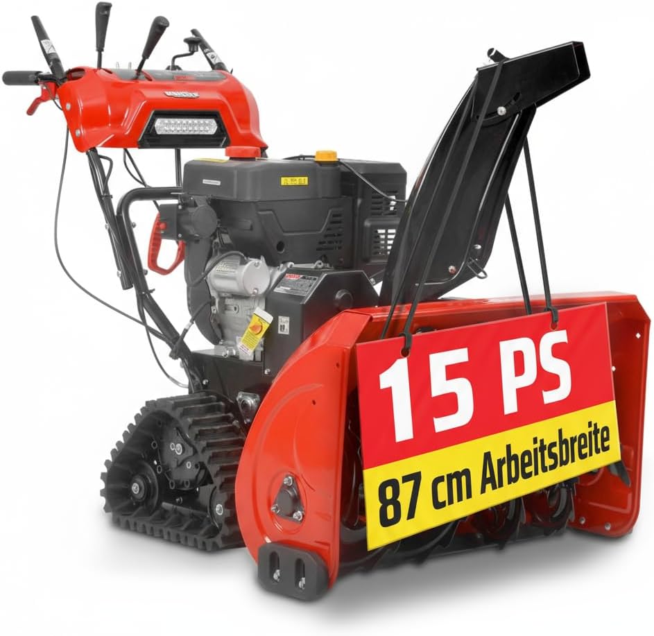 Hecht Schneefräse, 87 cm, 51 cm, 15 m, Rot/Schwarz, Benzin, Arbeitsbreite, 2-stufig, Arbeitshöhe, Auswurfweite