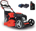 Scheppach Rasenmäher, 65 Liter, 53 cm, rot/schwarz, Benzin MS225-53E mit E-Start & Radantrieb, Schnittbreite, 7-fache Schnitthöhenverstellung