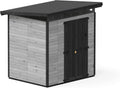 Gerätehaus Upyard, 203x163 cm, Grau/Schwarz, Gartenhaus Strongbox L - Robuste Holz mit imprägniertem, Grau