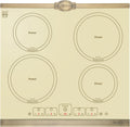 Kaiser Kochfeld, 60 cm, Elfenbein/Bronze, Empire Luxus Elfenbein Glas KCT 6195 IElfEm Induktions, 4 Induktions-Kochzonen