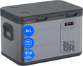 MEDION Kompressor, 230 V, 36 L, 12 V, 24 V, Grau/Schwarz, mobile elektrische Kühlbox ( Kapazität, Duale Kühlzonen, KFZ Adapter