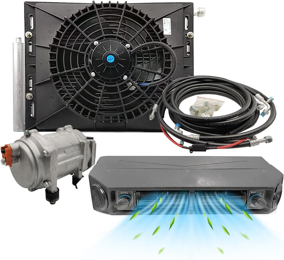 Gouku Wäschetrockner, 12 V, Schwarz/Silber, Universal Klimaanlage Neue Energie 100% Elektrisch