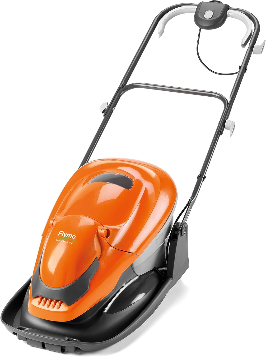 Flymo Rasenmäher, 1700 W, 330 V, 33 cm, 20 L, Orange/Grau, EasiGlide Hover Collect - Motor, Schnittbreite, Grasbox