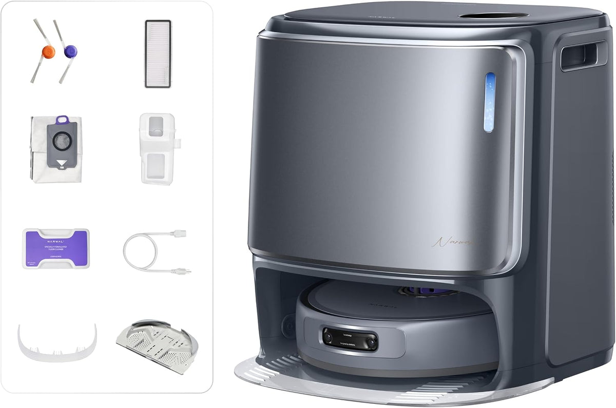 NARWAL Saugroboter, Grau, Freo Z10 Ultra mit Wischfunktion, 18.000Pa Saugleistung, Dynamische Moppausdehnung, Tangle-Free System