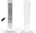 VASNER Heizstrahler, Weiß, HeatTower + AirCape, Infrarot Stand 2500 Watt mit Abdeckhaube, Terrasse, 4 Heizstufen